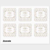 Art Deco White Gatsby Wedding 1920 Vierkante Sticker (Vel)