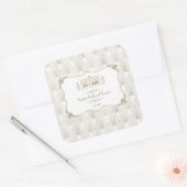 Art Deco White Gatsby Wedding 1920 Vierkante Sticker (Envelop)