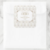 Art Deco White Gatsby Wedding 1920 Vierkante Sticker (Tas)