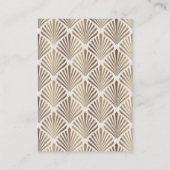 Art Deco White Gold Gatsby 1920s Wedding Details Informatiekaartje (Achterkant)