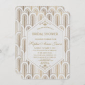 Art Deco White Gold Vrijgezellenfeest Kaart (Voorkant / Achterkant)