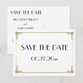 Art Deco White Great Gatsby slaat het Briefkaart D (Voorkant / Achterkant)