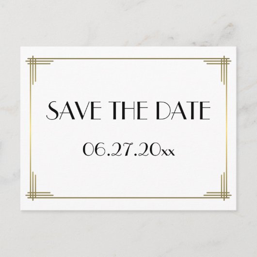 Art Deco White Great Gatsby slaat het Briefkaart D (Voorkant)