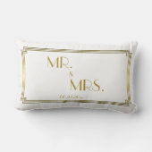 Art Deco White Lumbar Weddenschap Kussens (Achterkant)