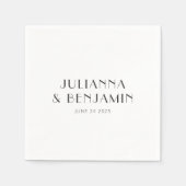  Art Deco White Simple Custom Wedding Servet (Voorkant)