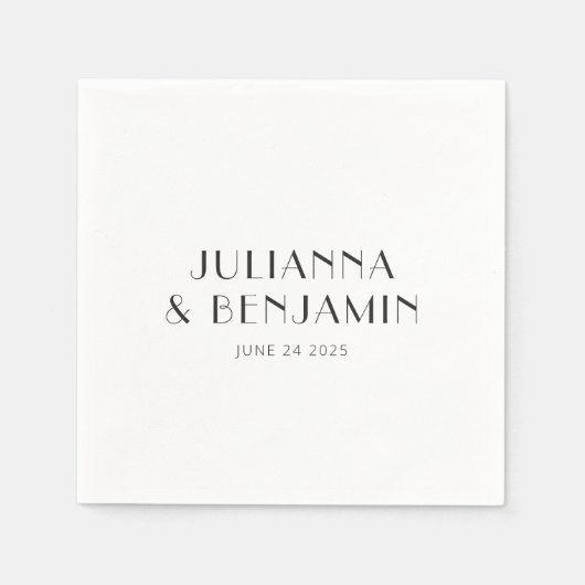 Art Deco White Simple Custom Wedding Servet (Voorkant)