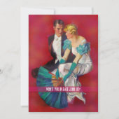 Art Deco White Stropdas en Tails Cocktail Party Kaart (Voorkant)