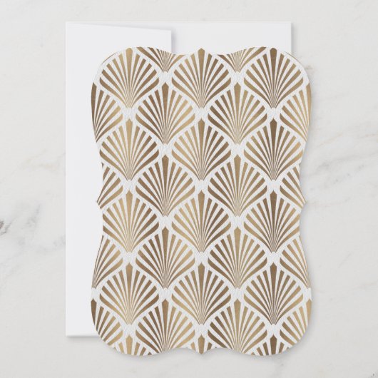 Art Deco White Style Wedding 1920s Kaart (Achterkant)