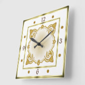 Art Deco White Vierkante Klok (Hoek)