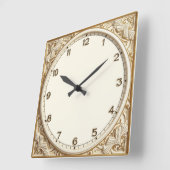 Art Deco White Vierkante Klok (Hoek)