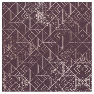 Art Deco Wijn Rood Goud Geometrische Retro Patroon Stof