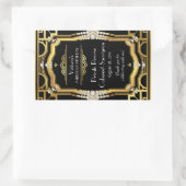 Art Deco Wijnflesetiketten Rechthoekige Sticker (Tas)