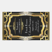 Art Deco Wijnflesetiketten Rechthoekige Sticker (Voorkant)