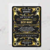 Art Deco Wil je mijn getuige zijn Goud & Zwart Kaart (Voorkant)