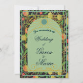 Art Deco William Morris Floral Gold Tone Fruit Kaart (Voorkant)