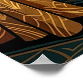 Art Deco Windowsill Gazing Cat Wall Art Poster (Hoek)