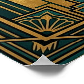 Art Deco Winged Mystical Cat Wall Art Poster (Hoek)