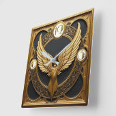 Art Deco Wings Vierkante Klok (Hoek)