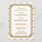 Art Deco Wit Bruiloft Menu Kaarten (Voorkant)
