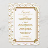 Art Deco Wit Bruiloft Menu Kaarten (Voorkant / Achterkant)