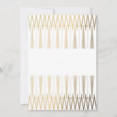 Art Deco Wit en Goud Elegante Geometrische Huwelij Kaart (Achterkant)