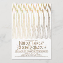 Art Deco Wit en Goud Elegante Geometrische Huwelij