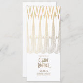 Art Deco  Wit en Goud Trouwprogramma's Programmakaart (Voorkant / Achterkant)