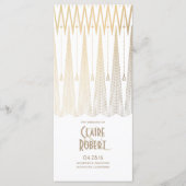 Art Deco  Wit en Goud Trouwprogramma's Programmakaart (Voorkant)