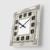 Art Deco Wit Vierkante Klok (Hoek)