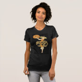 Art Deco Witch Jack O Lantern Pumpkin Black Cat T-shirt (Voorkant volledig)