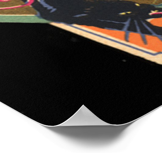 Art Deco Witch Jack O Lantern Pumpkin Poster (Hoek)