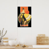 Art Deco Witch Jack O Lantern Pumpkin Poster (Keuken)