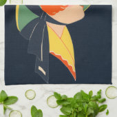 Art Deco Witch Pet Black Cat Theedoek (Gevouwen)