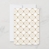 Art Deco Witte Bruiloft RSVP Kaarten Kaartje (Achterkant)