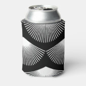 Art Deco Witte Fan Zwart Patroon Blikjeskoeler (Blikje Achterkant)