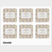 Art Deco Witte Gatsby 1920s Bruiloft Vierkante Sticker (Vel)