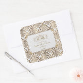 Art Deco Witte Gatsby 1920s Bruiloft Vierkante Sticker (Envelop)