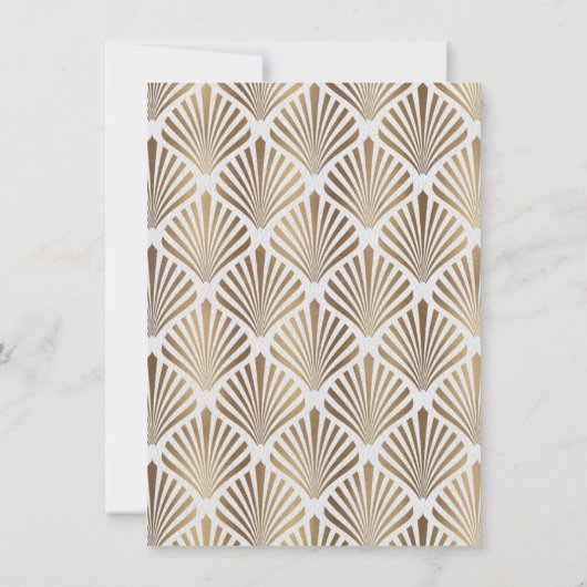 Art Deco Witte Gatsby Jaren 1920 Save The date (Achterkant)