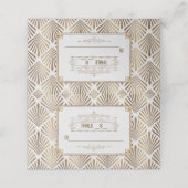 Art Deco Witte Gatsby jaren 1920 Trouw Tafel Numme Plaatskaartje (Buitenkant ongevouwen)