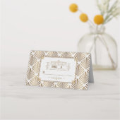 Art Deco Witte Gatsby jaren 1920 Trouw Tafel Numme Plaatskaartje (Achterkant)