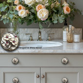 Art Deco Witte Glas Bloem Elegante Rode Robijn Kra Keramische Knop