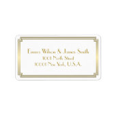 Art Deco witte goud adreslabels Etiket (Voorkant)