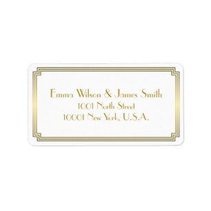 Art Deco witte goud adreslabels Etiket
