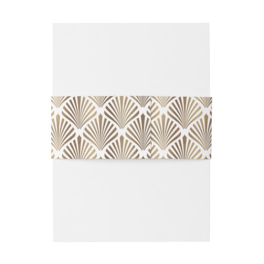 Art Deco Witte Gouden Gatsby Bruiloft 1920 Uitnodigingen Wikkel (Achterkant Voorbeeld)