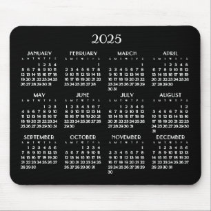 Art Deco Witte jaarkalender 2025 Muismat