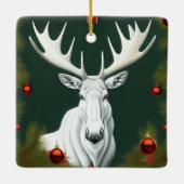 Art Deco witte Kersthert Ornament (Achterkant)