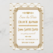 Art Deco Witte Save The Dates Save The Date (Voorkant / Achterkant)