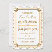 Art Deco Witte Save The Dates Save The Date (Voorkant)