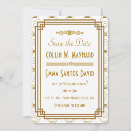 Art Deco Witte Save The Dates Save The Date