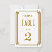 Art Deco witte tafel nummers voor de bruiloft Kaart (Voorkant)